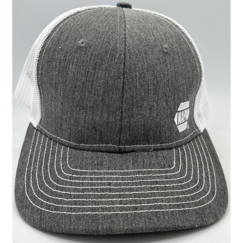 NAPA Grey White Mesh Back Snapback Hat Cap Embroidered Logo